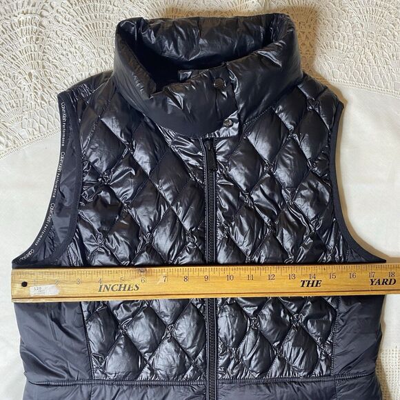 CALVIN KLEIN PERFORMANCE Down Vest Quilted Puffer Insulated Jacket Women M Black - Picture 4 of 6